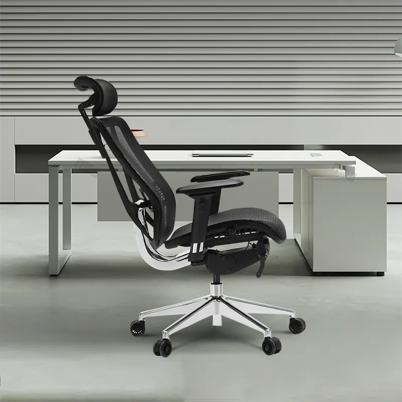 Роскошный Регулируемый офисный стул для руководителя, эргономичный поворотный Рабочий компьютерный сетчатый материал, античный дизайн пены с металлическим алюминием