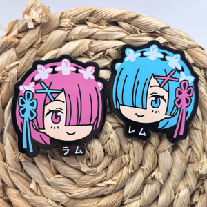 2 nouveaux designs de badges en métal de haute qualité Anime Re:<span class=keywords><strong>Zero</strong></span> Ram Rem de 5 cm pour la décoration de sacs à dos et de vêtements - Product Image 6