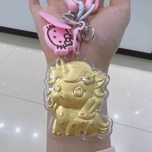 Porte-clés My Little Pony Licorne Dorée en Alliage de Zinc, Pendentif Dessin Animé, Cadeau pour Sac ou Téléphone, Accessoire Décoratif - Product Image 3