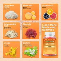 Rosebest, fabricant chinois, formule de saveur personnalisée, logo, emballage, supplément de gommes à mâcher à l'ashwagandha et aux champignons Lion's Mane avec vitamines