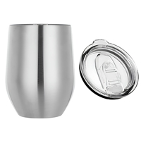 Mug à café en acier inoxydable 304 à double paroi de 12 oz avec logo personnalisé, gobelet à vin sans pied et dégustateur de thé, mug thermique de 12 oz