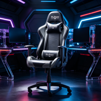 Chaise de jeu inclinable en cuir noir, pivotante, réglable, avec accoudoirs 4D, style industriel, pour course professionnelle – Meilleure vente
