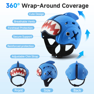 <span class=keywords><strong>Casque</strong></span> de sécurité pour bébé Mambobaby Shark, protège-tête réglable pour tout-petits pour ramper et marcher - Product Image 2