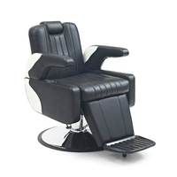 Fauteuil de Barbier au Design Contemporain, Vente Flash, Meuble Commercial avec Poignée en Acier Inoxydable pour Salons de Coiffure