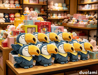 Peluche Toucan Mignonne, Jouet en Peluche Doux en Forme d'Oiseau de Dessin Animé, Personnalisable pour Cadeau d'Affaires, Mascotte de Marque, Jouet en Peluche Toucan Personnalisé