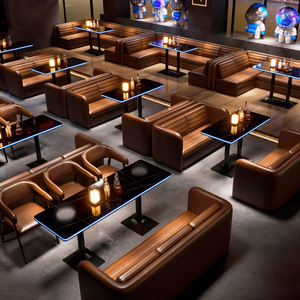 Mobilier pour restaurant occidental, salon chicha, barbecue, café, table et chaise de bar, club de nuit musical, discothèque, KTV, canapé de cabine - Product Image 3