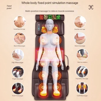 Tapis de massage électrique infrarouge en jade avec rouleaux vibrants à coussin d'air pour le cou, les pieds et la taille, fonction Shiatsu