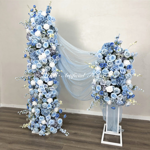 DKB - Fondo de Flores 5D Personalizado, Pilar de Flores Azul Bebé de 2 m + 0,8 m, Arreglo de Flores Artificiales para Decoración de Bodas - Product Image 3