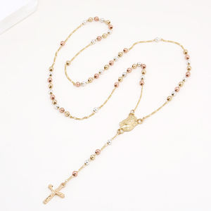 Elfische Rosenkranz Halskette Schmuck Unisex Religiöser Schmuck Goldgefüllte Kette Katholischer Kunststoff Rosenkranz Geschenk Perlenkette - Product Image 1
