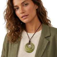 Collar de Moda al por Mayor ChuYao, Gargantilla Chapada en Oro con Cadena de Cuerda, Colgante Grande Geométrico Estilo Bohemia, Joyería Personalizada para Mujer, Regalo