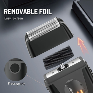 Afeitadora Eléctrica <span class=keywords><strong>de</strong></span> Doble Cuchilla con Pantalla LCD, Resistente al Agua, Recortadora <span class=keywords><strong>de</strong></span> Barba y Vello para Hombres - Product Image 3