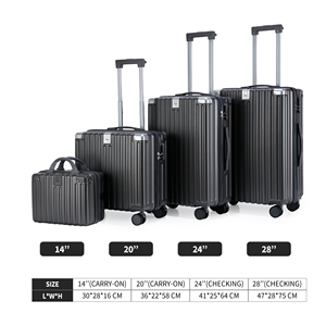 מחיר נמוך יוקרה 2 חלקים סט עם לשאת-on & תיק קטן 14 "USB טעינה יציאת 360 תואר גלגלים ספינר - Product Image 2