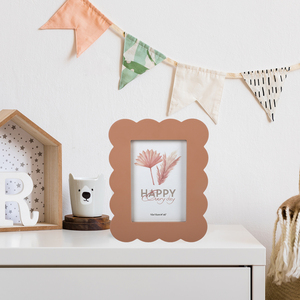 Trang trí nội thất trẻ em của thiết kế sáng tạo hình dạng bất thường 4x6inch MDF khắc lượn sóng biên giới khung ảnh cho trẻ em Quà tặng - Product Image 3