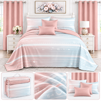 Ensemble de literie complet 8 pièces OEM ODM avec 2 rideaux de fenêtre, 4 taies d'oreiller, drap plat et drap-housse Queen King