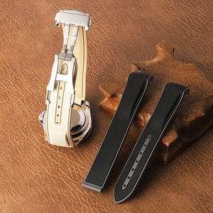 สายนาฬิกาซิลิโคนสีสันสดใสขนาด 20 มม. สายนาฬิกายางแบบสปอร์ตสองสีสำหรับนาฬิกาดำน้ำของผู้ชาย - Product Image 6