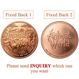 Moneda de cobre puro 999 de 1 onza con diseño de guepardo en alto relieve 3D, edición de coleccionista, con una cebra. - Product Image 2