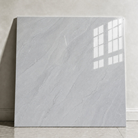 Carreaux de sol en céramique Baldosa Piso Ceramic O 600x600mm gris clair marbré, en porcelaine, pour salle de bain minimaliste lumineuse, balcon