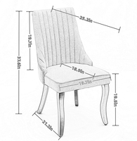 Chaises de salle à manger modernes en lin, chaise d'appoint confortable avec revêtement en tissu pour salle à manger, bureau à domicile et hôtel