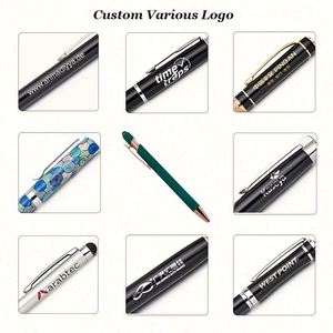 High Quality Personalized Engraving Laser Logo Promotion Pen Metal <b>Black</b> Gift Stylus <b>Touch</b> Custom Business Ballpoint Pens - Product Image 4