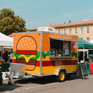 Remolque de Comida, Food Truck, Barra Móvil de Café y Jugos, Remolque Restaurante Totalmente Equipado, Camión de Comida para Tacos con Horno para Pizza - Product Image 1
