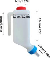 Nouvelle bouteille d'alimentation en plastique pour agneaux avec poignée, capacité de 500/800 ml, facile à utiliser, design suspendu pour veaux, moutons, mammifères