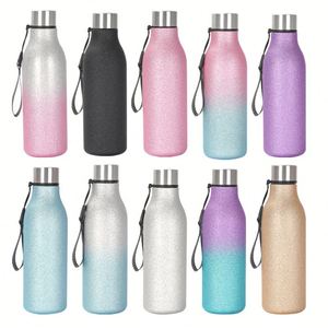 Stainless Steel Travel Thermal Insulated 550ml Rubber Paint Outdoor Sports Custom Logo <b>Flask</b> Water <b>Bottle</b> With Silicone Handle - Product Image 1