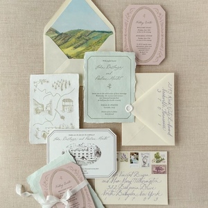 Tarjetas de Invitación de Boda con Impresión Digital Laminada, Diseño Artístico con Bordes Decorativos, Hechas a Mano, con Logotipo Personalizado - Product Image 4