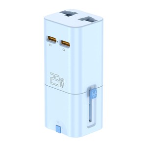 25W GaN Universal Travel <b>Adapter</b> Mini Lipstick Size International <b>Plug</b> Converter with 2 <b>USB</b>-<b>C</b> PD Fast Charging - Product Image 4