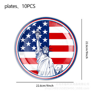 Rolling Independence Day Party Supplies <b>Paper</b> Plates Cups Napkins Tablecloth 4th July Decorations Set - Product Image 3