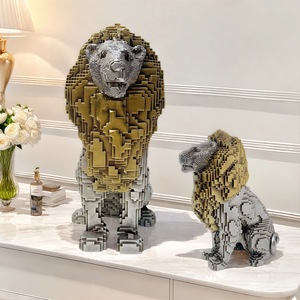 Escultura de León Sentado en Resina Epoxi, Adorno Creativo para el Hogar, Decoración de Escritorio, Regalo de Cumpleaños para Niños, Arte Popular - Product Image 3