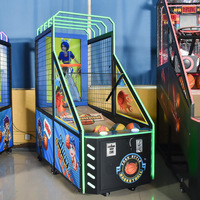 Machine de jeu d'arcade de basket-ball électronique miniature avec fente à monnaie, cadre métallique, interface en anglais pour 1 joueur, utilisation en intérieur