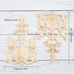 Appliques in <span class=keywords><strong>legno</strong></span> intagliato Onlay decalcomania in <span class=keywords><strong>legno</strong></span> cornice angolare non verniciata Onlay intaglio Appliques per mobili armadio comò <span class=keywords><strong>parete</strong></span> del letto - Product Image 2