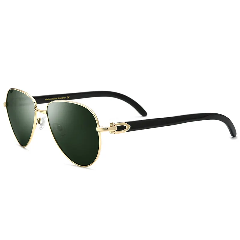 Occhiali da sole in corno di bufalo uomo Pilot Luxury sontuosi occhiali da vista Buffs occhiali da sole