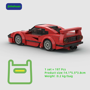 Trung quốc đồ chơi lắp ráp gạch đỏ tòa nhà mini siêu xe cho bé trai đồ chơi thân thiện với môi ABS xây dựng khối Bộ xe - Product Image 2