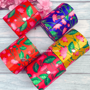 Elegant Designer Bangle Holder Silk Jewelry Organizer with Raw Silk Fabric for Bangles Wood Crafts <b>Wooden</b> <b>Boxes</b> Wall Signs - Product Image 4