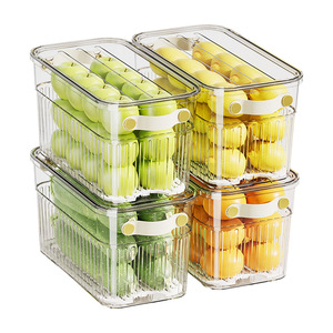 Şeffaf plastik taze tutmak için tekerlekler ile saklama kutusu içecekler gıda konteyner yumurta organizatör kolu mutfak buzdolabı - Product Image 5