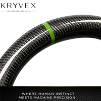 Volant chauffant personnalisé en fibre de carbone et cuir avec affichage LED Kryvex pour Mustang S550 Coupé 2015-2023 GT GT350 GT500