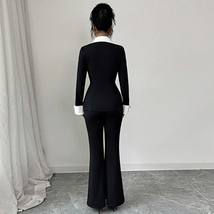 <span class=keywords><strong>Traje</strong></span> <span class=keywords><strong>Formal</strong></span> de 2 Piezas <span class=keywords><strong>para</strong></span> Mujer con Decoración de Botones, Blazer y Pantalones con Bolsillos <span class=keywords><strong>para</strong></span> Oficina, Atuendos de Otoño - Product Image 3