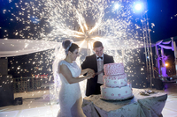 Nouvelle machine à feux d'artifice froids électriques doubles argentés pour intérieur, télécommandée, pour scène de mariage