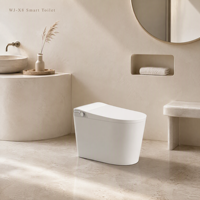 WC intelligent monobloc en céramique mat avec bidet intégré, chasse d'eau automatique à capteur, siège chauffant, pour hôtel et domicile