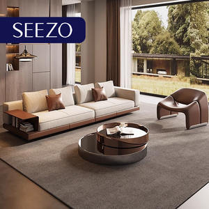 โซฟาหนังสีเบจคุณภาพสูงสำหรับห้องนอนและห้องรับประทานอาหาร เฟอร์นิเจอร์ห้องนั่งเล่นสำหรับบ้านและโรงแรมหรู ขายดีที่สุด - Product Image 1