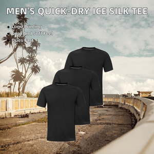 T-shirt en jersey pour homme à manches courtes, décontracté, de haute qualité, 100% polyester, écologique, respirant, séchage rapide, logo personnalisé - Product Image 2