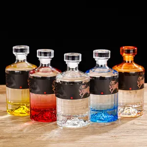 Grandes bouteilles en verre transparentes de luxe pour la vinification Bouteille en verre de vin de riz Bouteilles de vin en verre