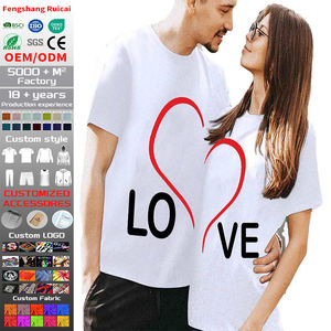 Set Regalo di San Valentino con T-Shirt Casual da <span class=keywords><strong>Uomo</strong></span> MARKAKRALI con Motivo a Cuore, Abbinamento per Coppie, Tessuto Lavorato a Maglia Personalizzato - Product Image 1