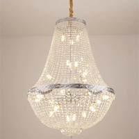 Nouveau Lustre en Cristal Argenté pour Mariage, Lumières Décoratives pour Escalier de Villa