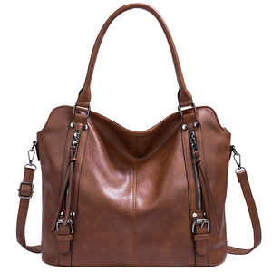 Bolso de Mano de Gran Capacidad y Alta Calidad para Mujer, Bolso de Lujo con Bolsillos Laterales, Diseño de Bolso de Mano, Bolsos de Hombro de Cuero PU para Damas - Product Image 1
