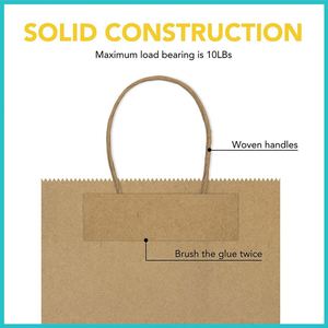 <b>Gift</b> <b>Small</b> Paper Bags with Handles Bulks for <b>Small</b> Business Sturdy Kraft Paper Retail Shopping Party Birthday Paper Bags - Product Image 4