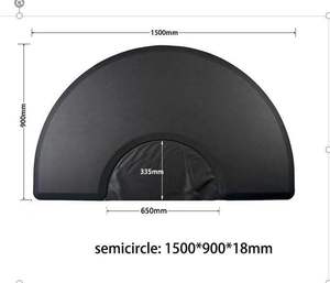 Semi Circle Anti Fatigue Salon <b>Mat</b> Non Slip <b>Waterproof</b> PU Barber Chair Floor <b>Mat</b> for Beauty Salon - Product Image 1