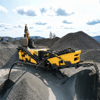 Concasseur à mâchoires mobile sur chenilles, machine de concassage, capacité maximale 180 t/h, équipement de traitement d'agrégats de pierre jaune