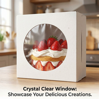 SHINY Vente en gros, ensemble d'emballages de boulangerie personnalisés avec logo couleur, boîte à gâteaux avec fenêtre, boîte cadeau pour macarons et chocolats, matériaux recyclés, portable